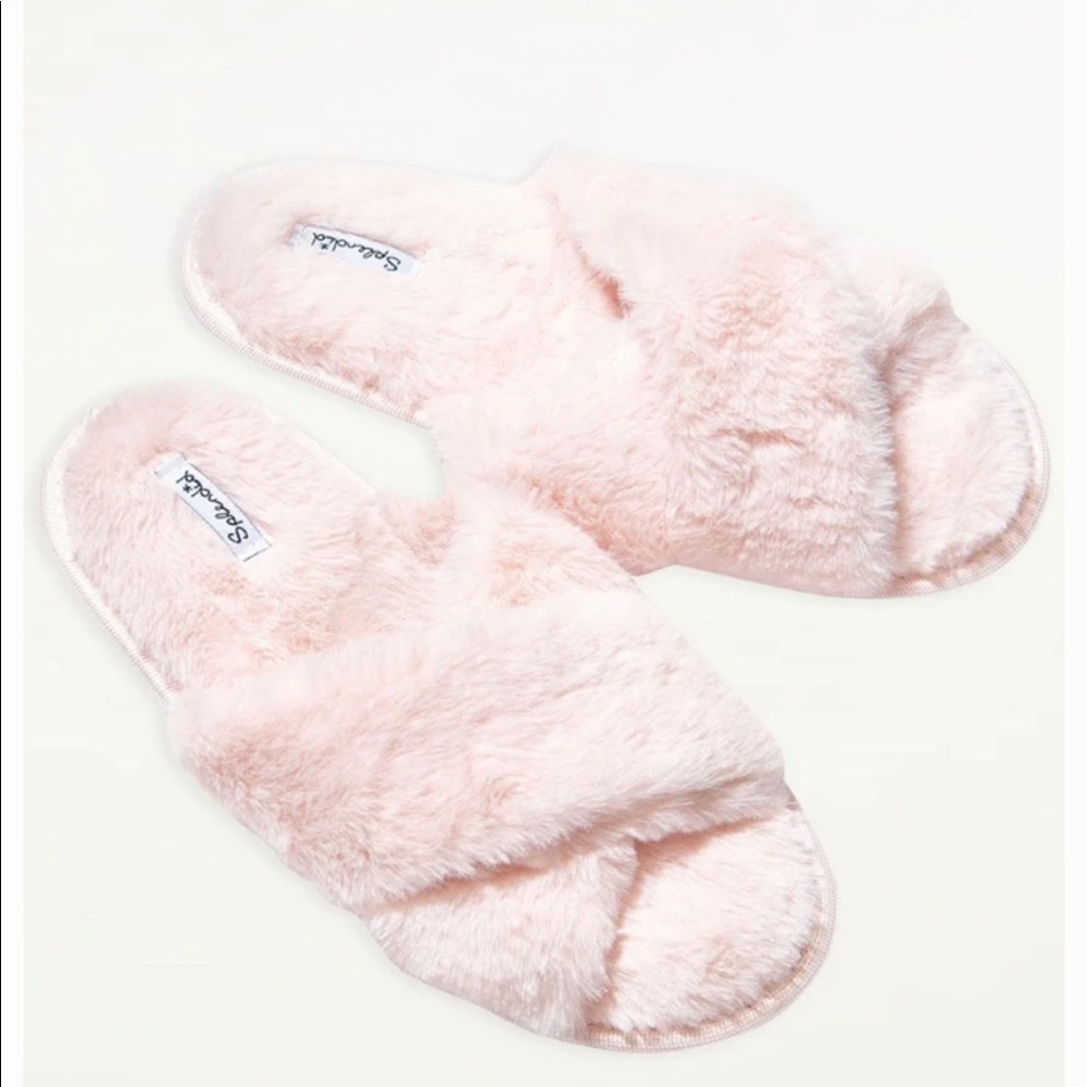Splendid Faux Fur Crisscross Slippers